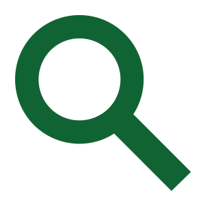 Nucor green magnifying glass icon representing transparency