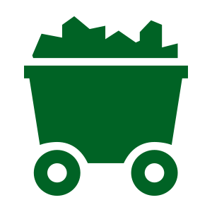 green mining cart icon