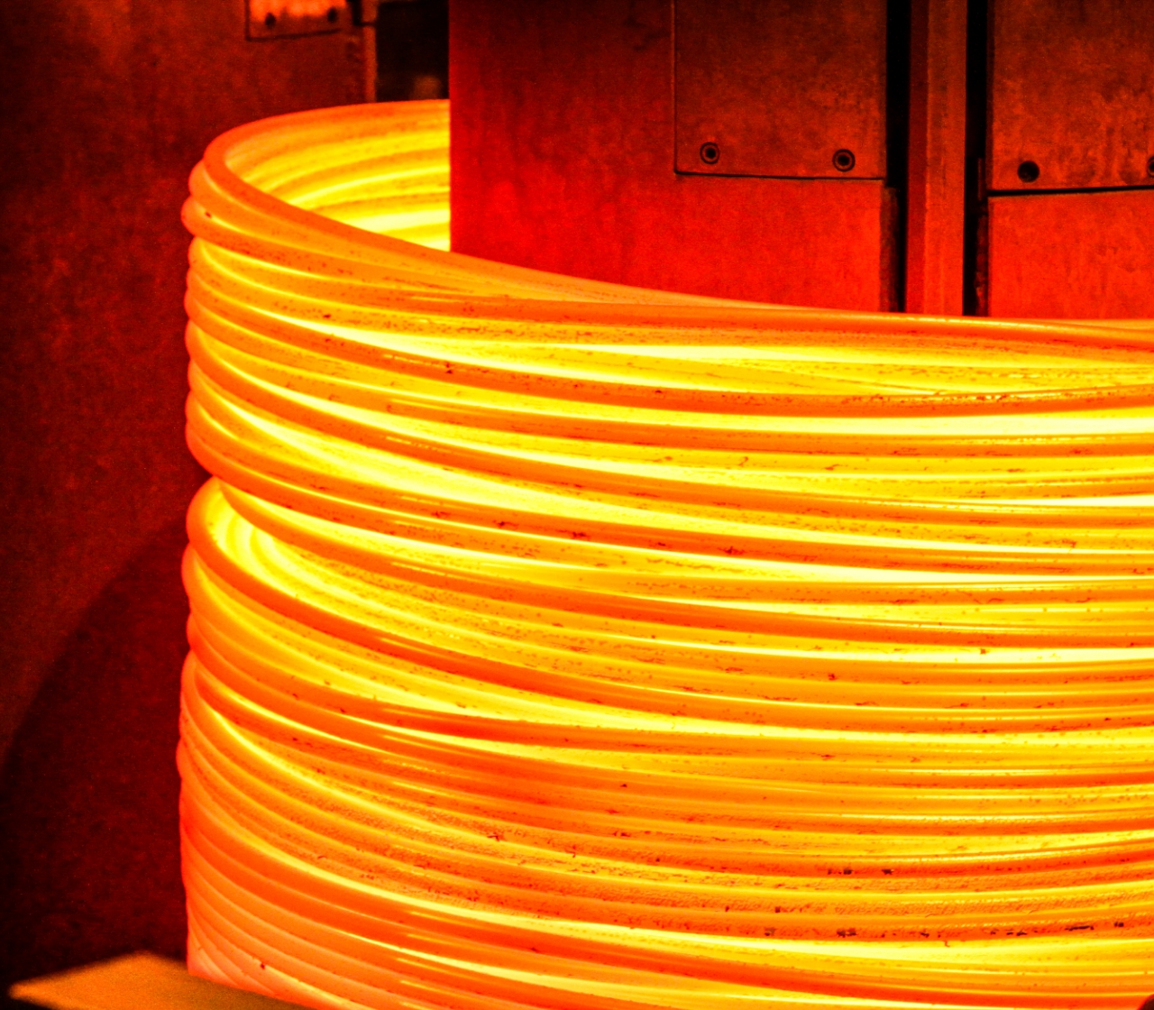 Image of Nucor steel wire in the production process