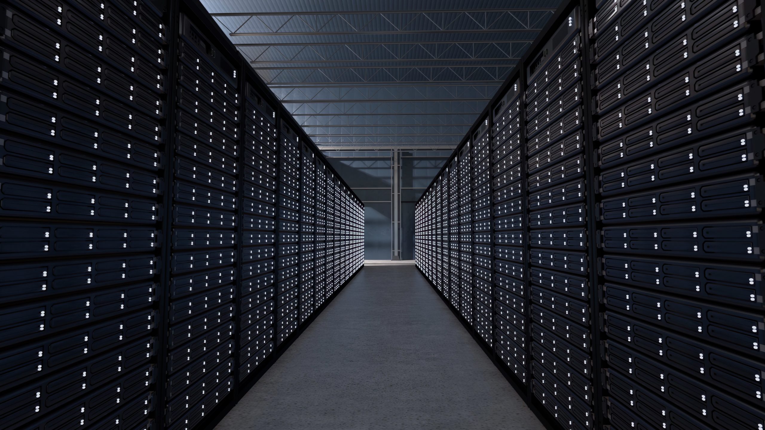 Photo of the inside of a data center