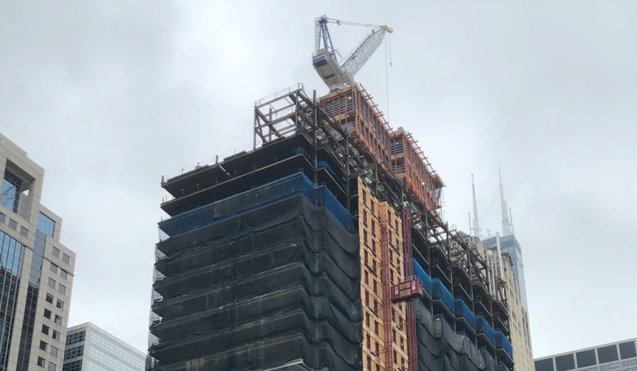 Photo of Bank of America Tower in Chicago being built with Aeos steel