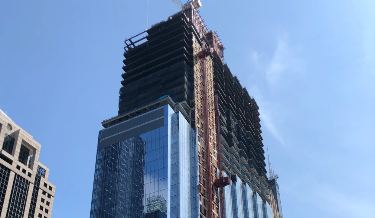 Photo of Bank of America Tower in Chicago being built using Nucor steel