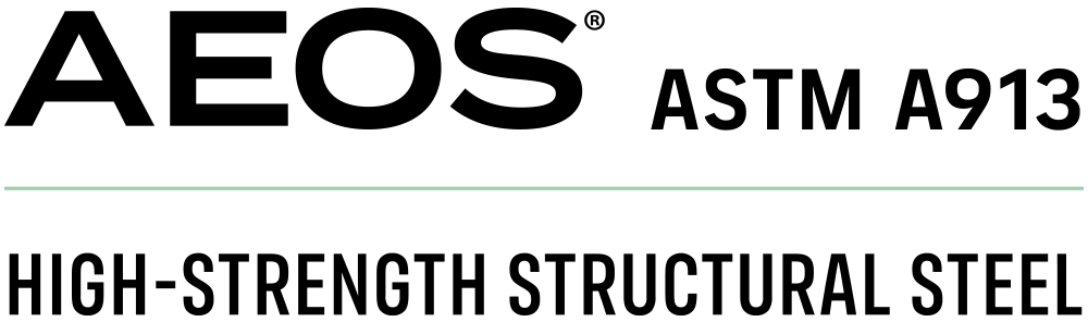 Aeos ASTM A913 high-strength structural steel logo