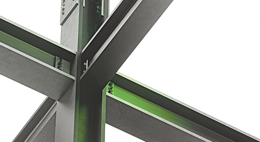 graphic of cross section of steel beams intersecting